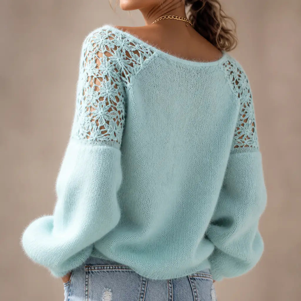 Adela Sol | Jersey de Punto con Detalle de Encaje