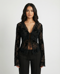 Susana | Top de Malla Floral Semitransparente — imagen 1