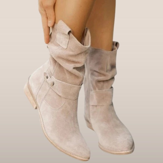 Aitana Andrea | Botas Cowboy de Ante Mujer Caña Media Slouchy