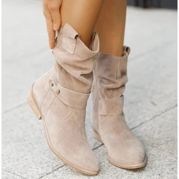 Aitana Andrea | Botas Cowboy de Ante Mujer Caña Media Slouchy