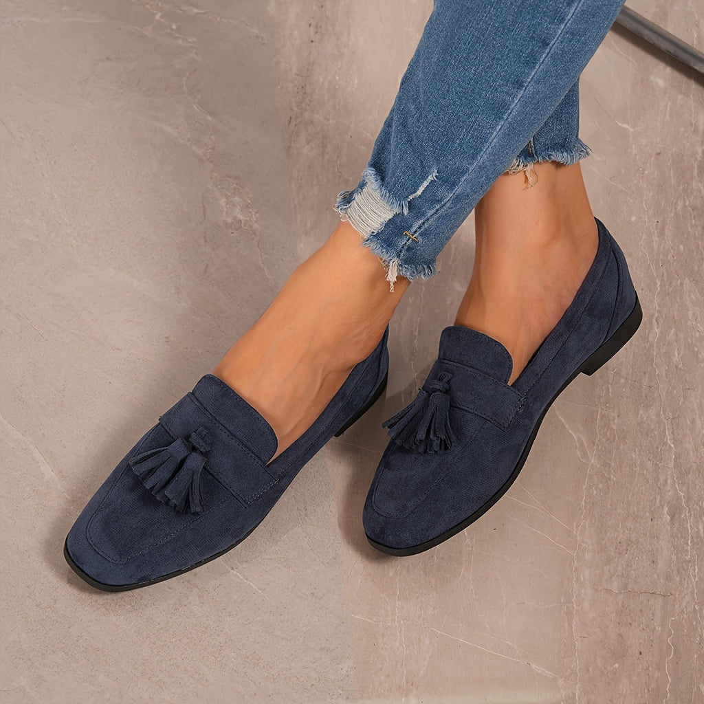Andrea Alba | Mocasines de Ante con Borlas Mujer Planos