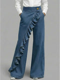 Yasmina | Vaqueros Wide Leg con Volantes Mujer — imagen 1