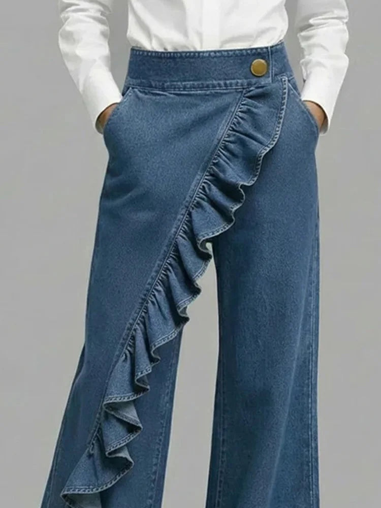 Yasmina | Vaqueros Wide Leg con Volantes Mujer — imagen 2