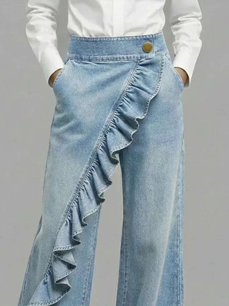 Yasmina | Vaqueros Wide Leg con Volantes Mujer — imagen 4
