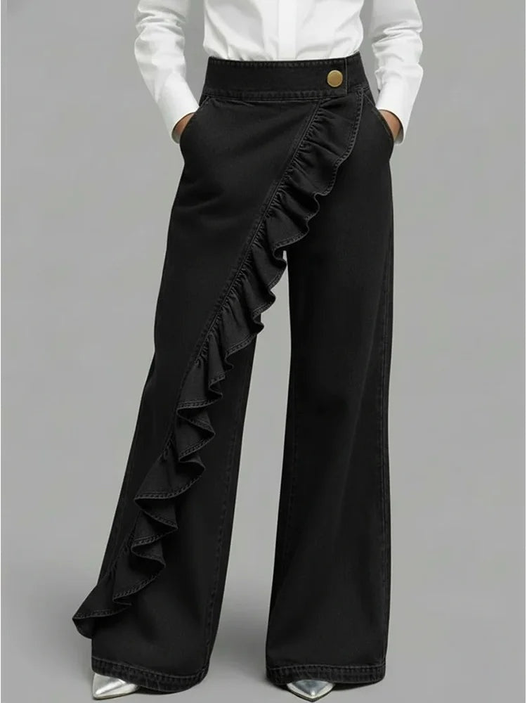 Yasmina | Vaqueros Wide Leg con Volantes Mujer — imagen 5