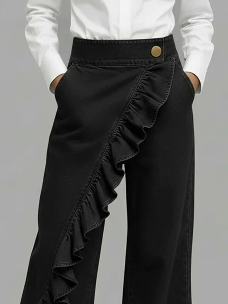 Yasmina | Vaqueros Wide Leg con Volantes Mujer — imagen 6