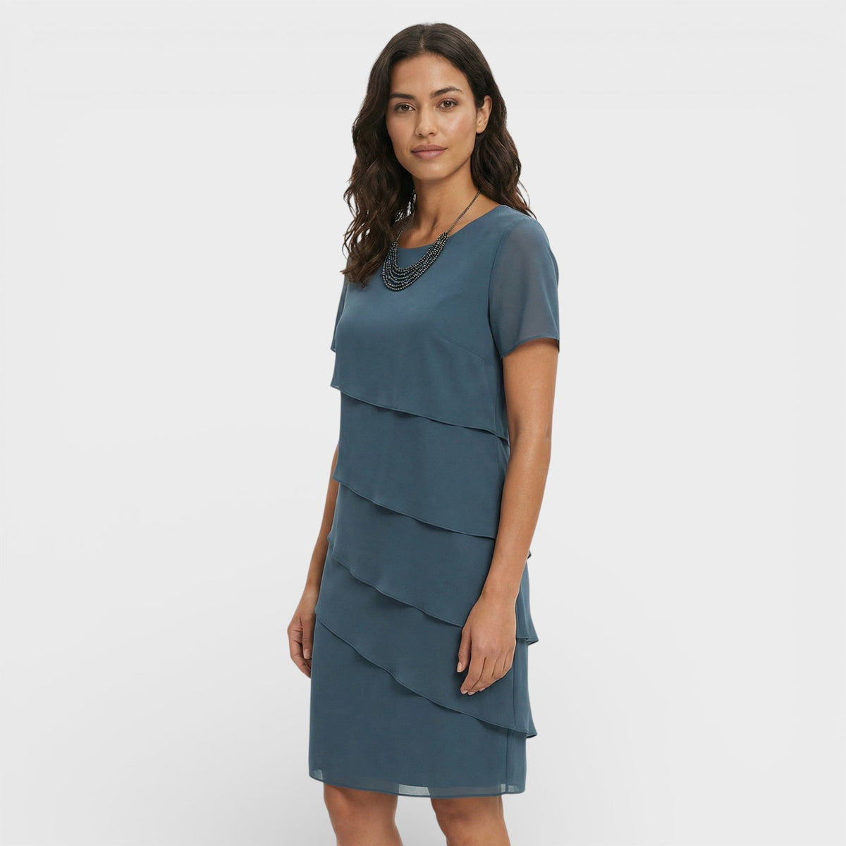 Jara | Vestido Midi con Volantes Mujer Manga Corta — imagen 1