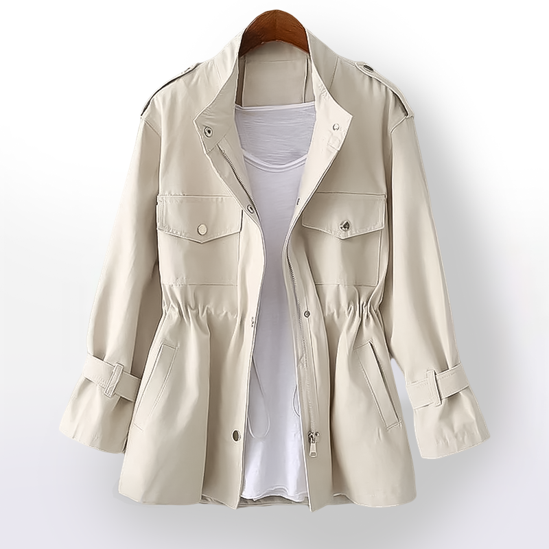 Laura Alba | Chaqueta Militar Corta Mujer Cintura Ajustable