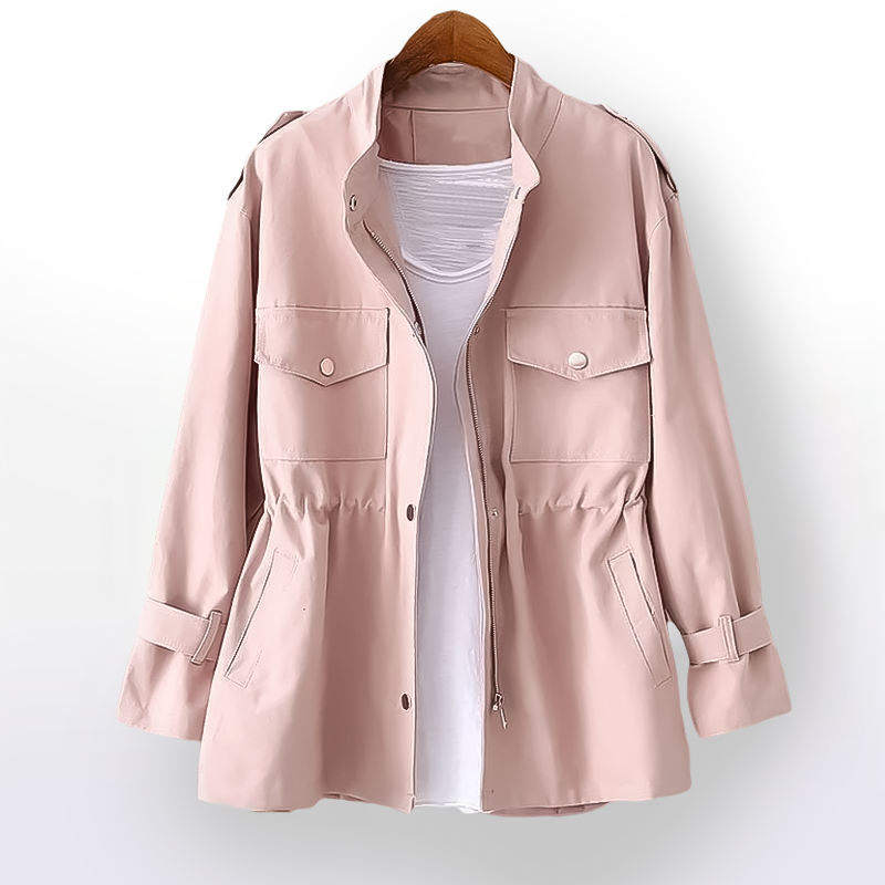Laura Alba | Chaqueta Militar Corta Mujer Cintura Ajustable
