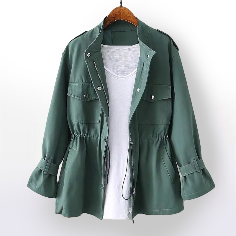 Laura Alba | Chaqueta Militar Corta Mujer Cintura Ajustable