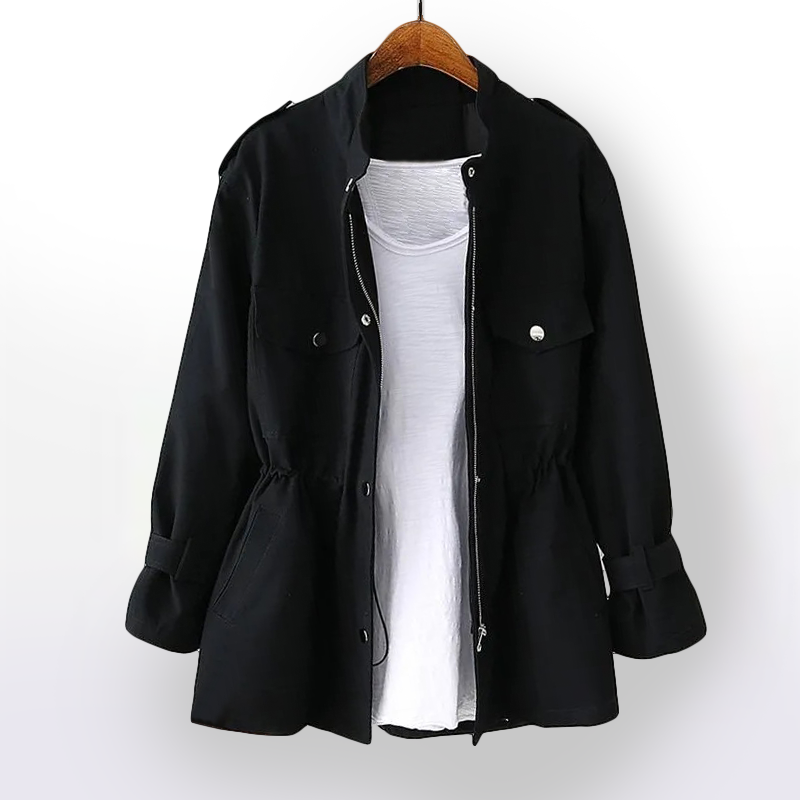 Laura Alba | Chaqueta Militar Corta Mujer Cintura Ajustable