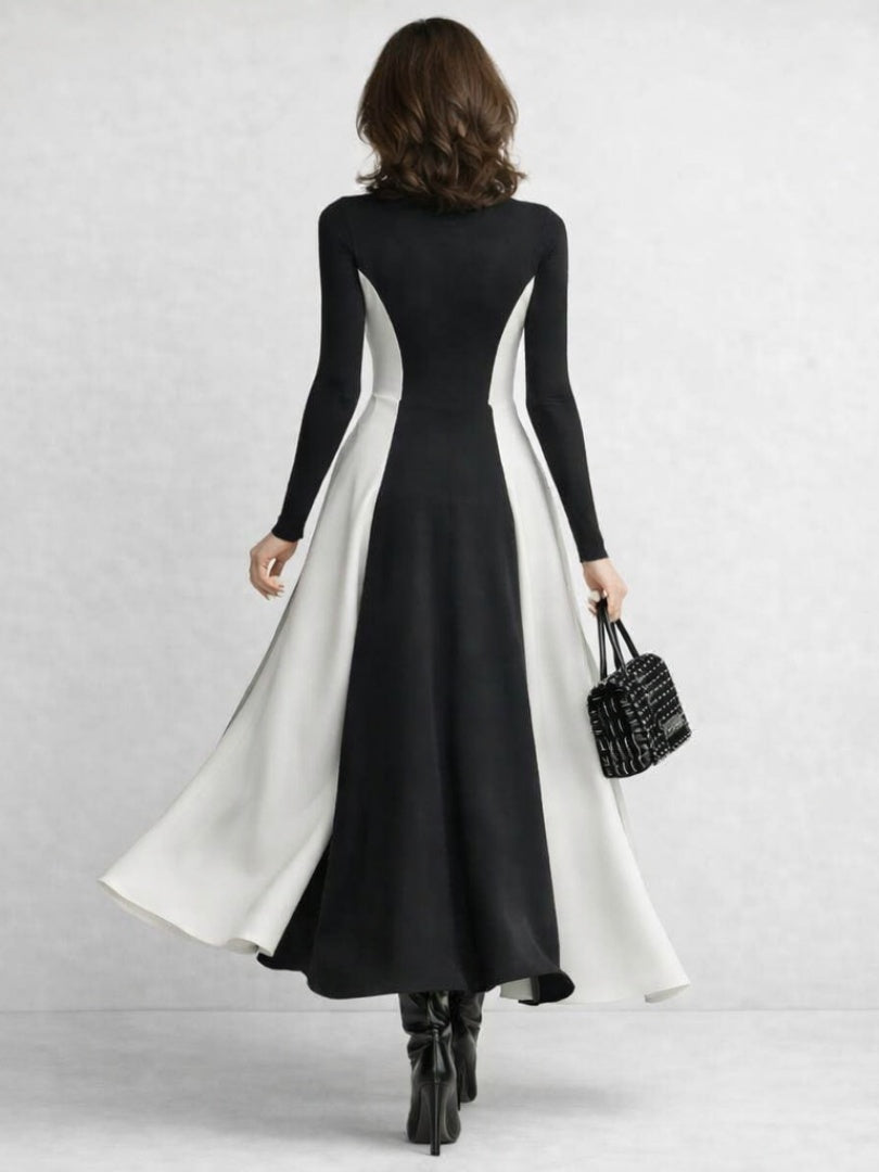 Alba Alejandra | Vestido Largo de Invierno Mujer Cuello Alto Manga Larga