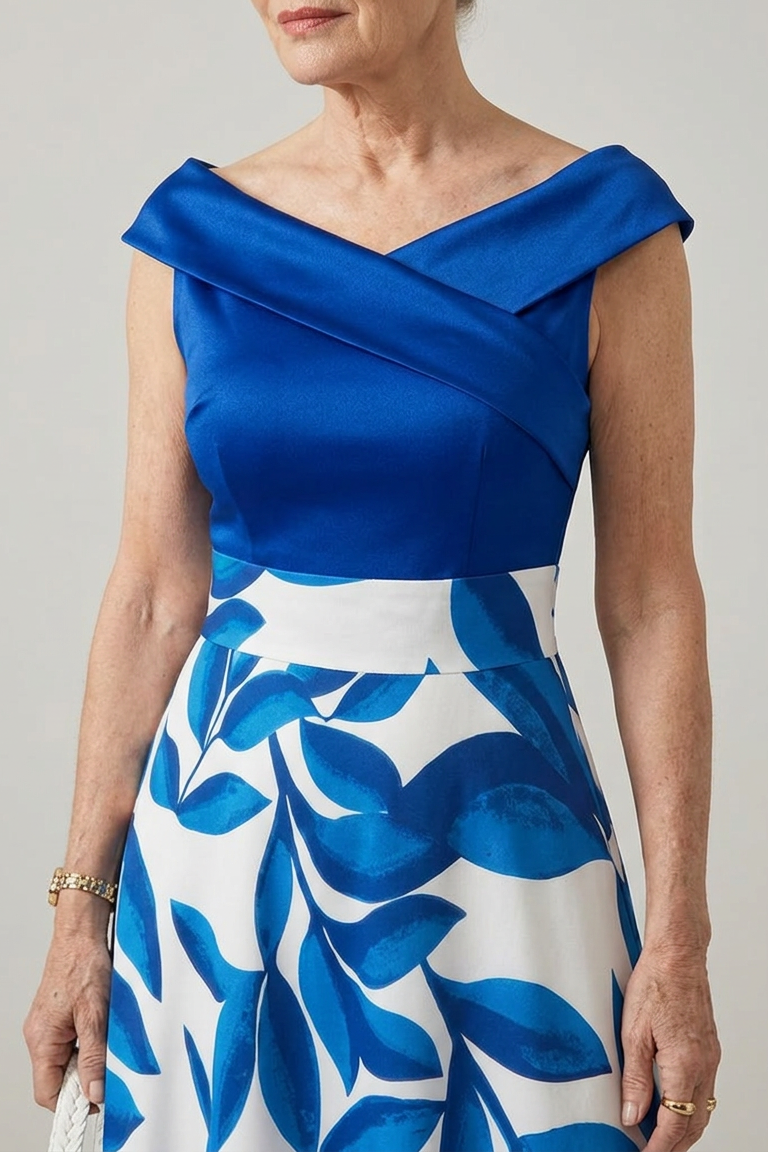 Paloma Alejandra | Vestido Largo Palabra de Honor Mujer Estampado Floral Invitada