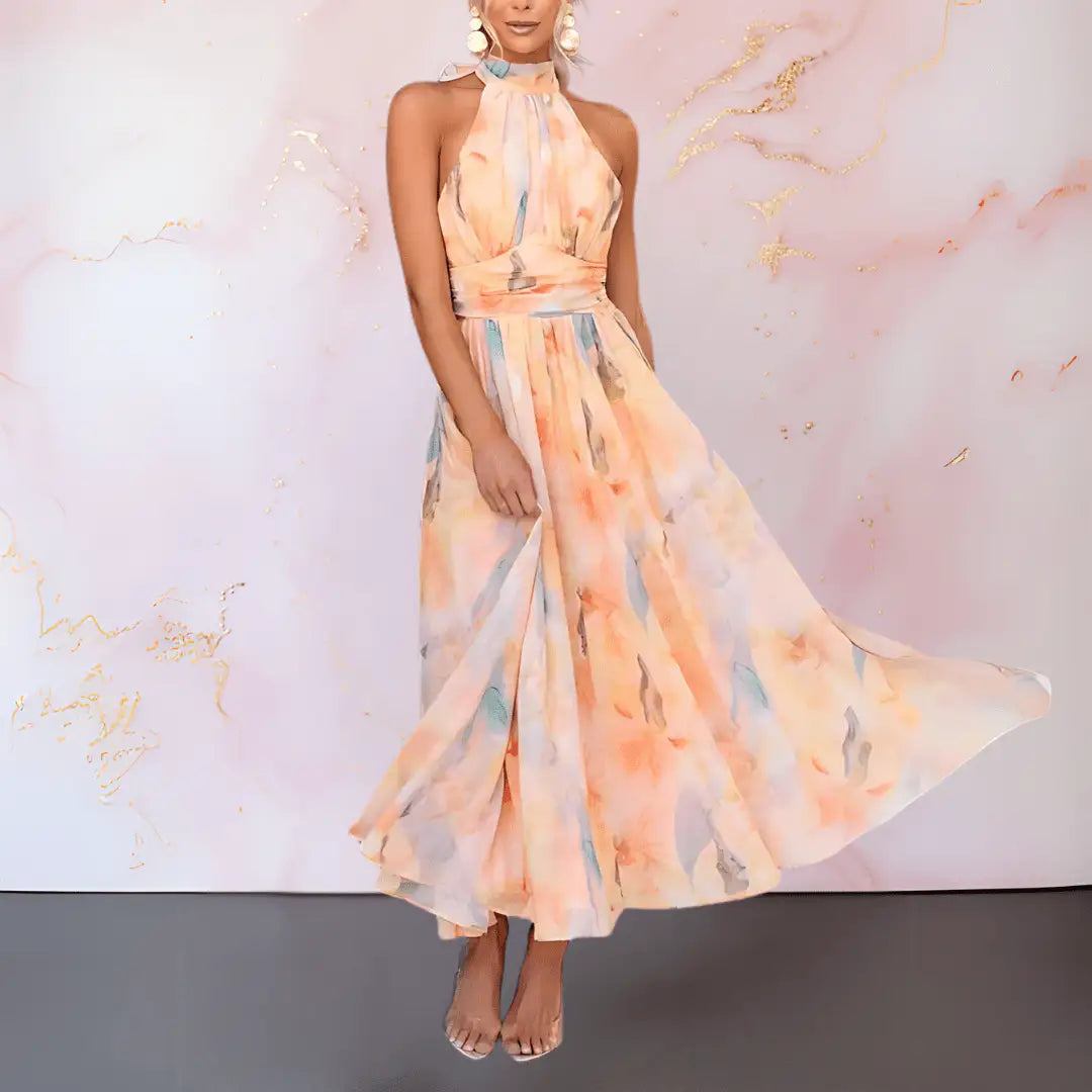 Esther Alba | Vestido con Estampado de Acuarela