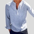 Salvador Adrián | Camisa de Lino de Manga Larga Hombre Escote Henley