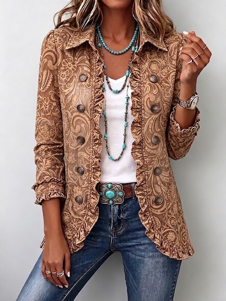 Naia | Chaqueta de Volantes Floral Vintage — imagen 1