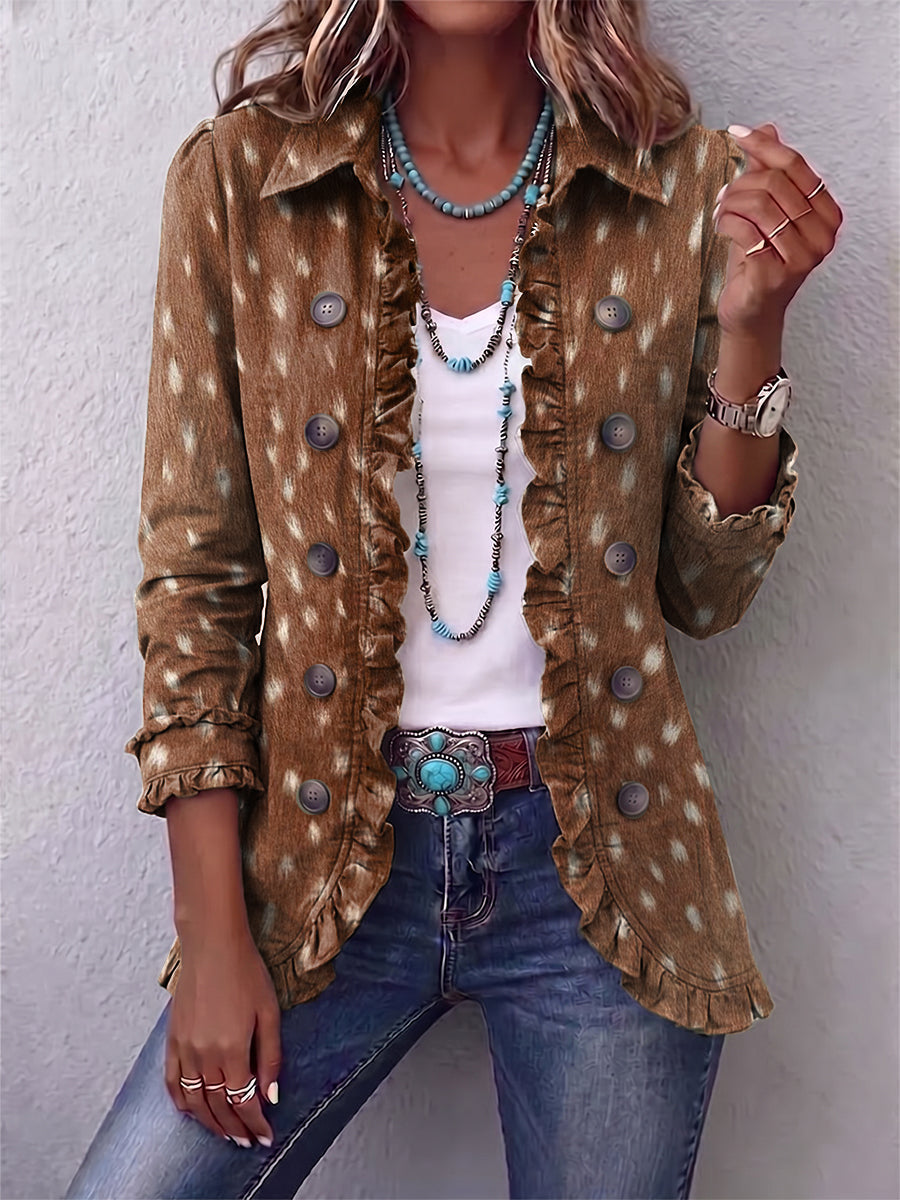 Nadia | Chaqueta de Volantes Estampado Animal — imagen 1