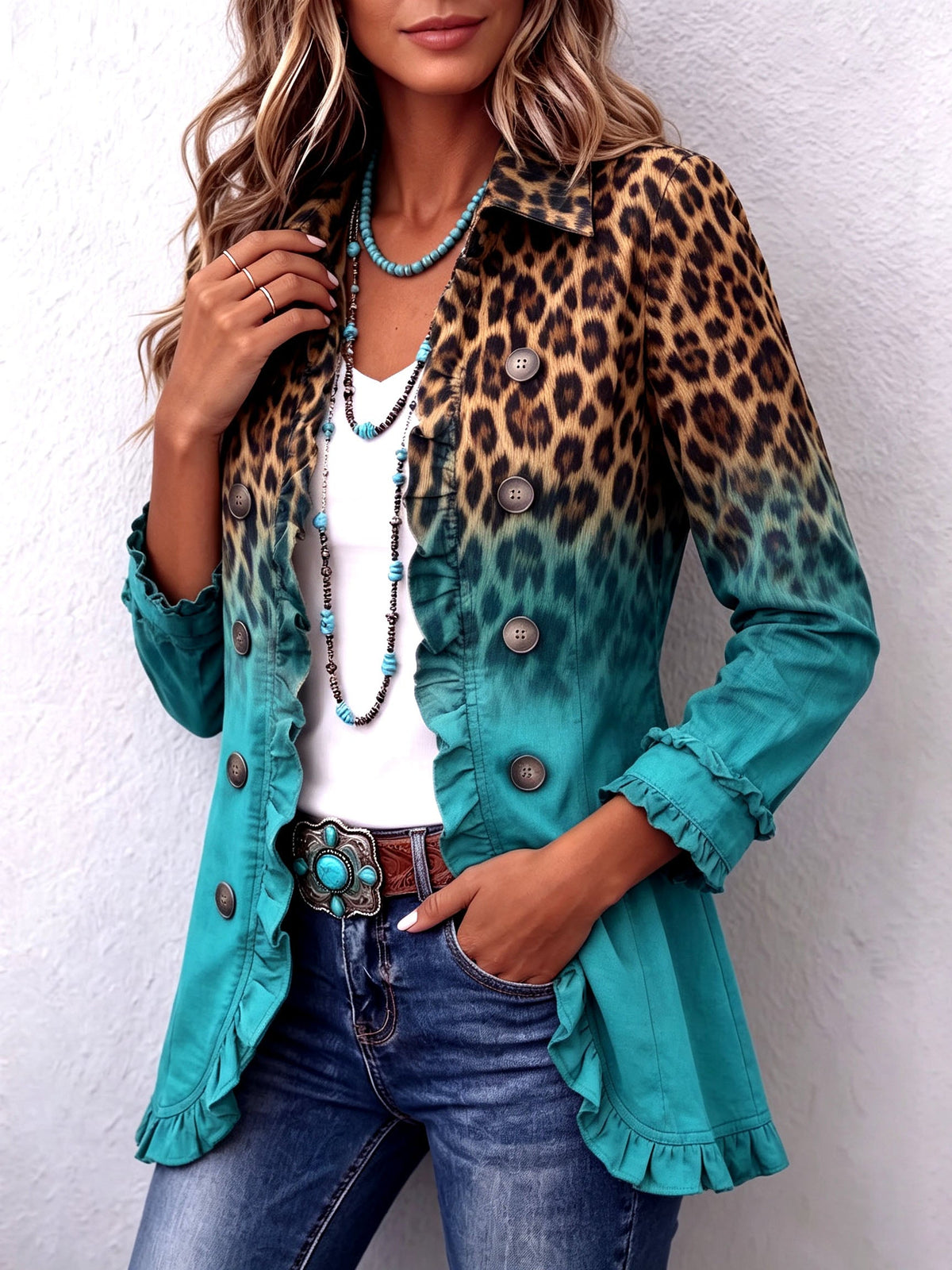Laia | Chaqueta de Volantes Turquesa — imagen 4