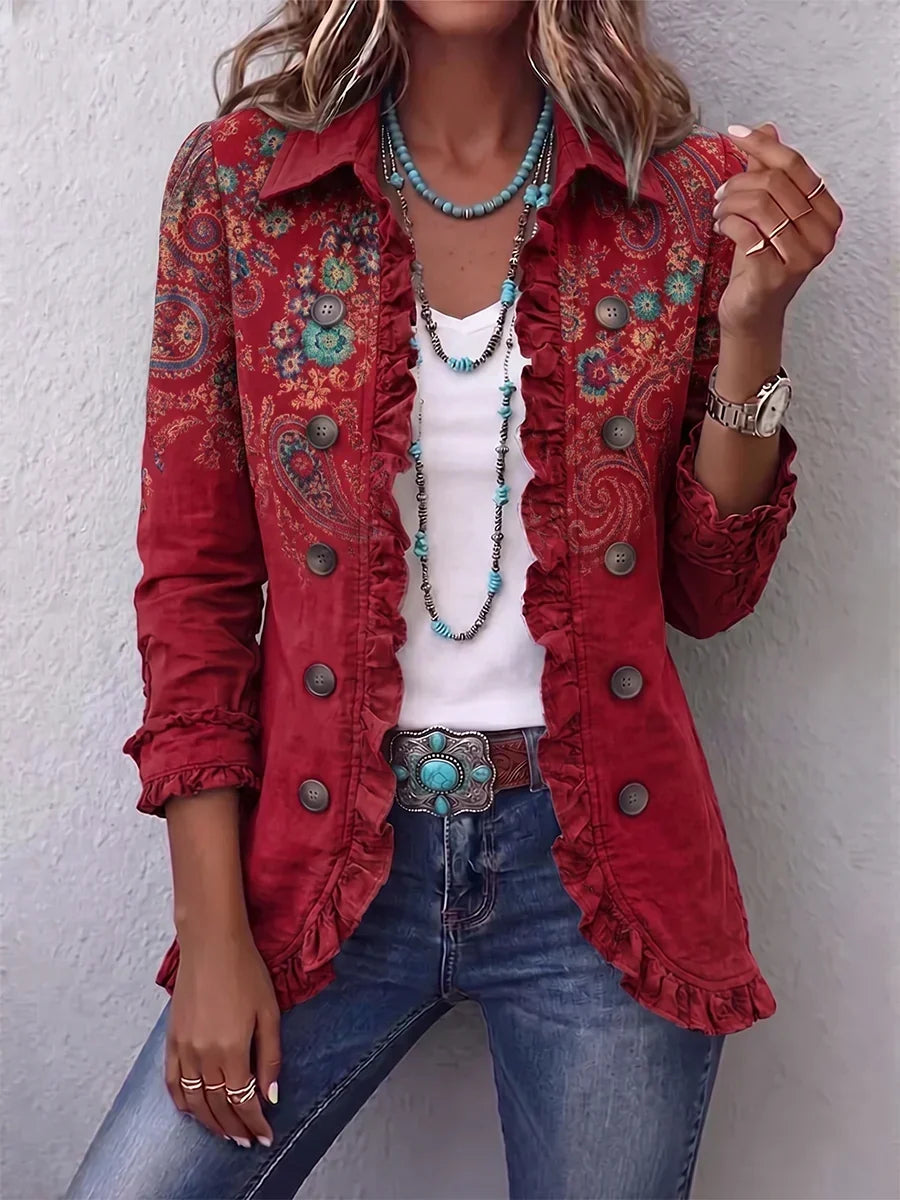 Lidia | Chaqueta de Volantes Estampado Cachemira — imagen 1