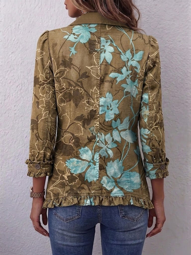 Sara | Chaqueta de Volantes Floral Degradada — imagen 2