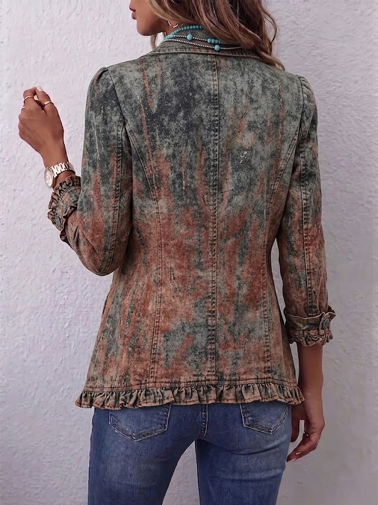 Andrea | Chaqueta de Volantes Texturizada Degradada — imagen 2