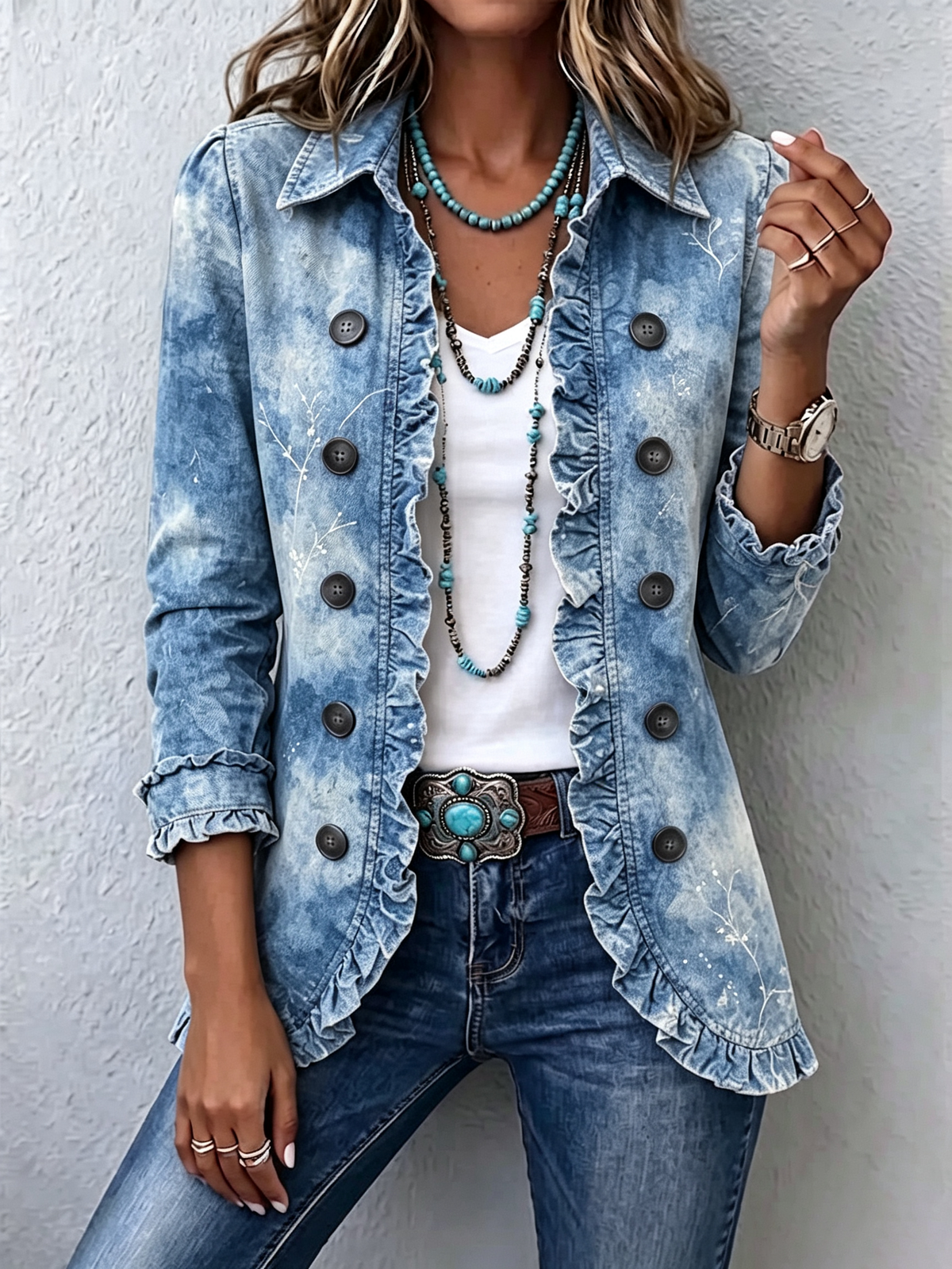 Maia | Chaqueta de Volantes Botánica Degradada — imagen 1