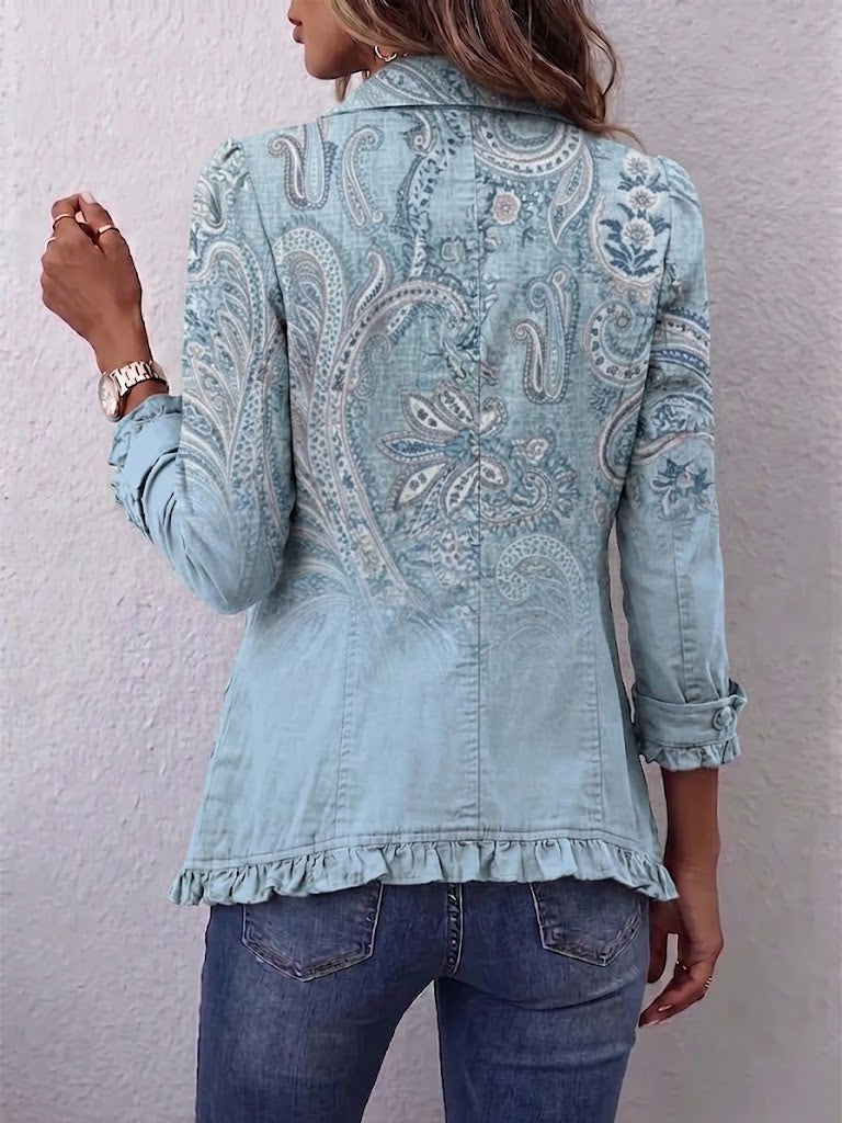 Ona | Chaqueta de Volantes Estampado Cachemira Vintage — imagen 2
