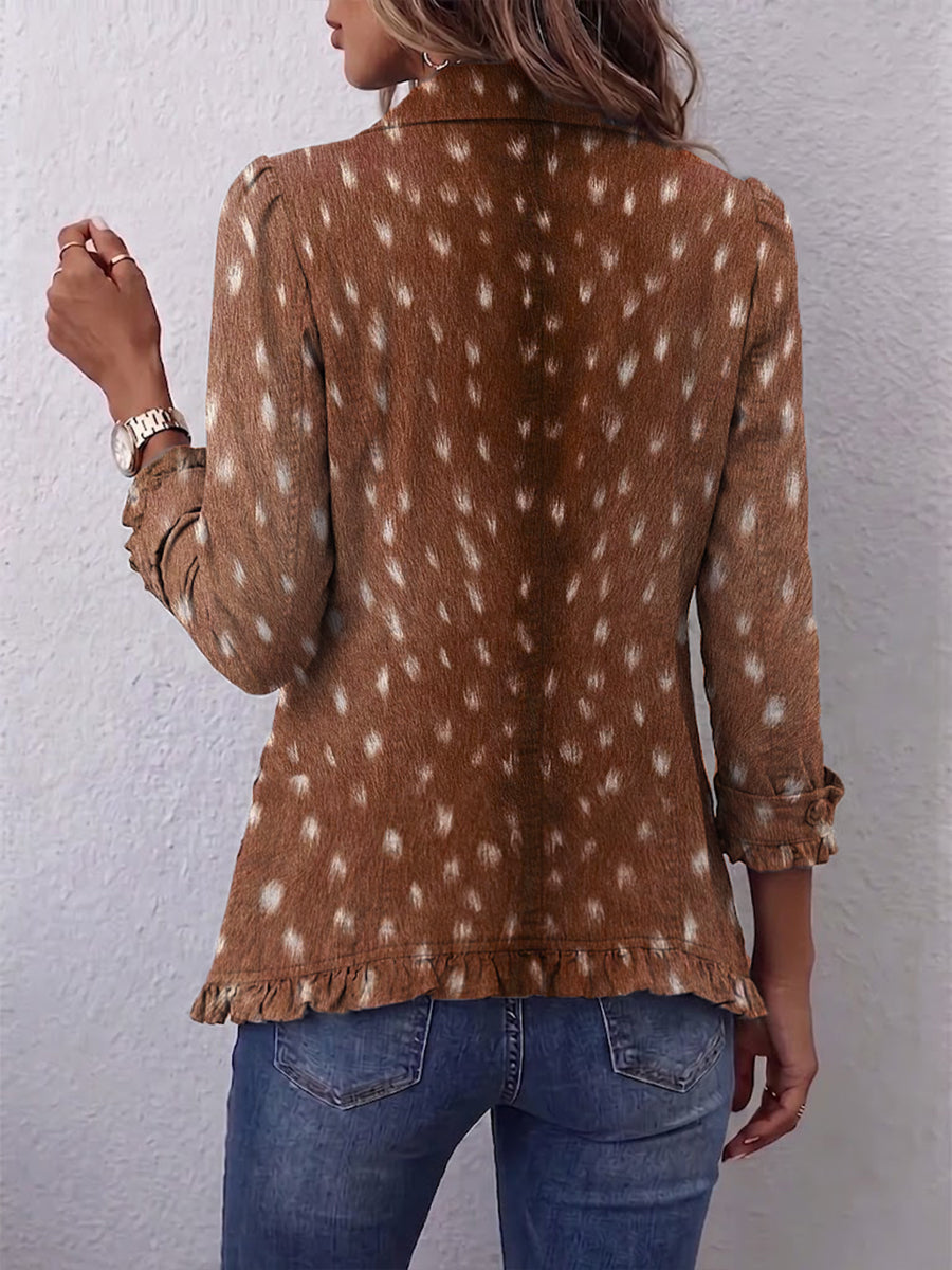 Nadia | Chaqueta de Volantes Estampado Animal — imagen 2