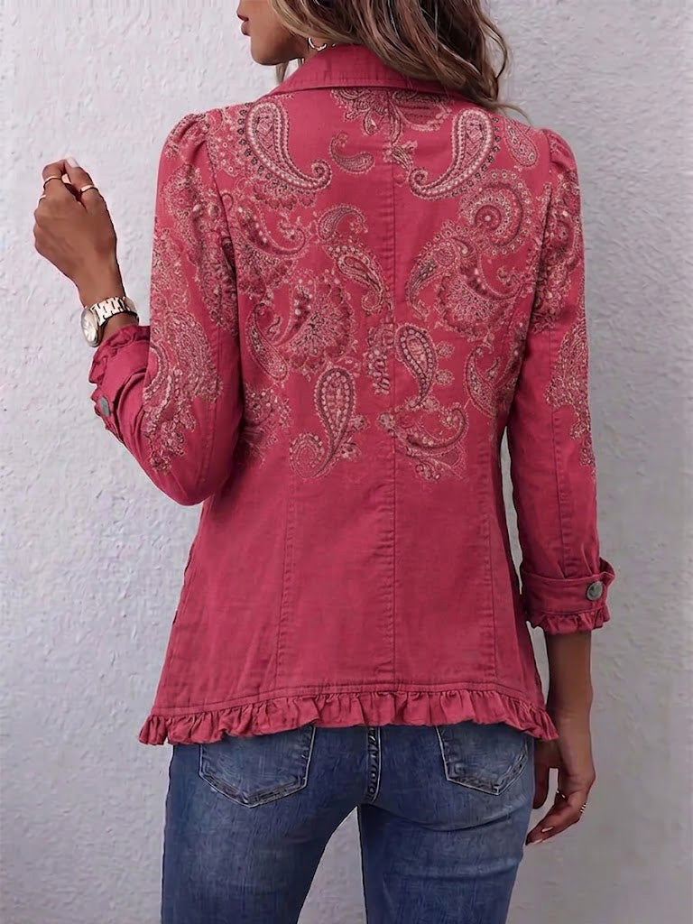Violeta | Chaqueta de Volantes Estampado Cachemira Rosa — imagen 2