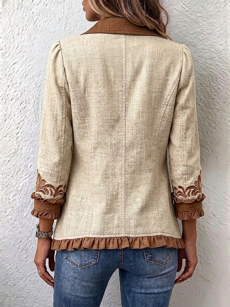 Blanca | Chaqueta de Volantes Floral Bordada — imagen 2