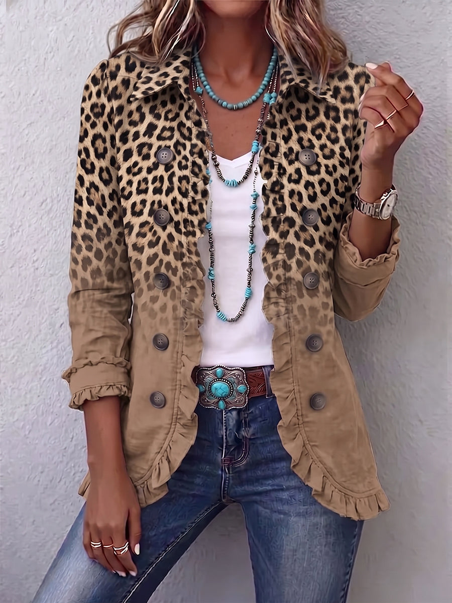Aroa | Chaqueta de Volantes Leopardo Degradado — imagen 1