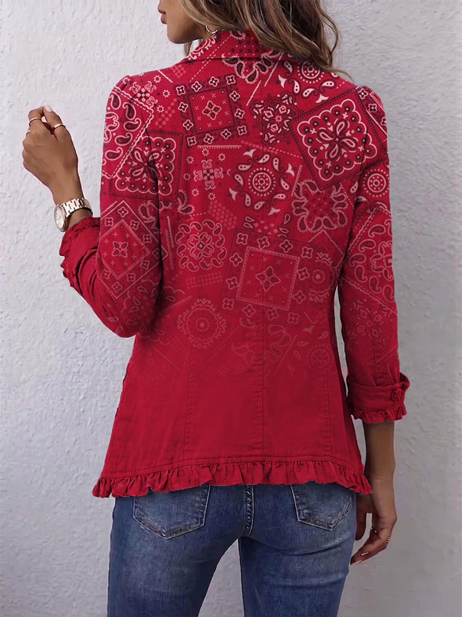Paloma | Chaqueta de Volantes Estampado Cachemira Degradado — imagen 2