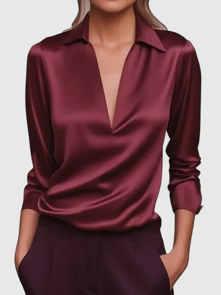 Triana | Blusa de Manga Larga con Escote Drapeado — imagen 2