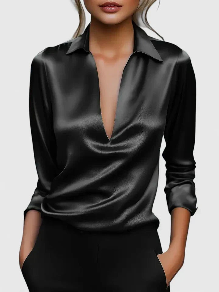 Triana | Blusa de Manga Larga con Escote Drapeado — imagen 4