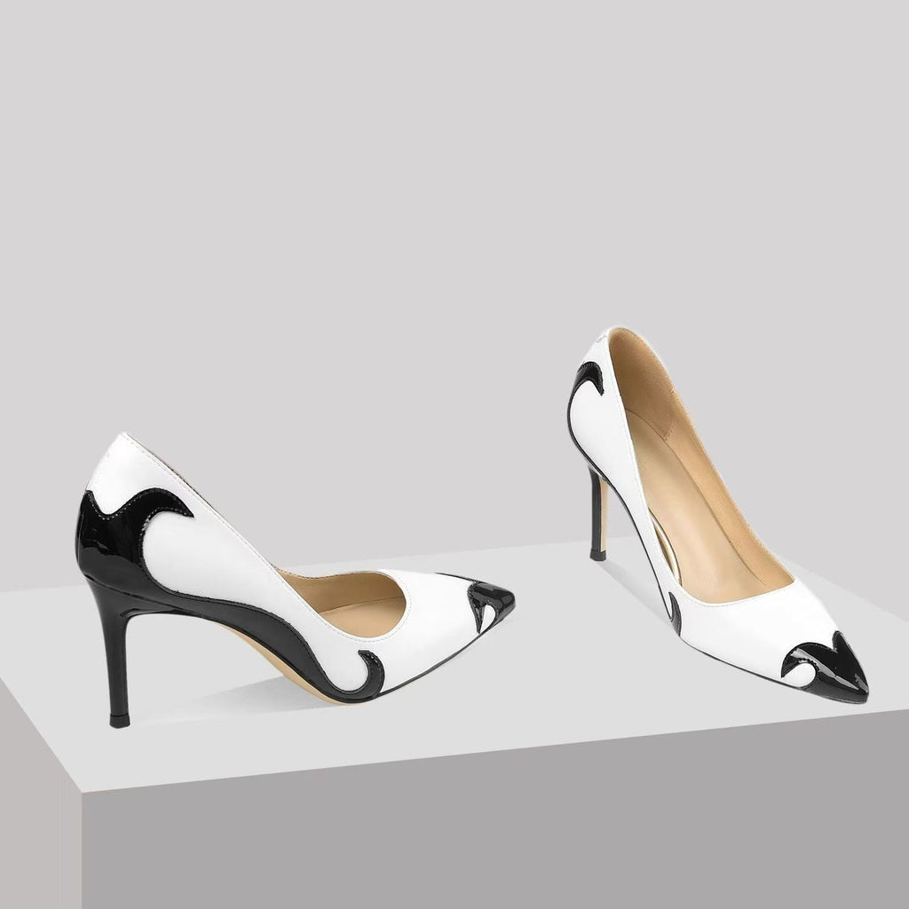 Marina Aitana | Zapatos de Tacón Stiletto Punta Fina Mujer Bicolor
