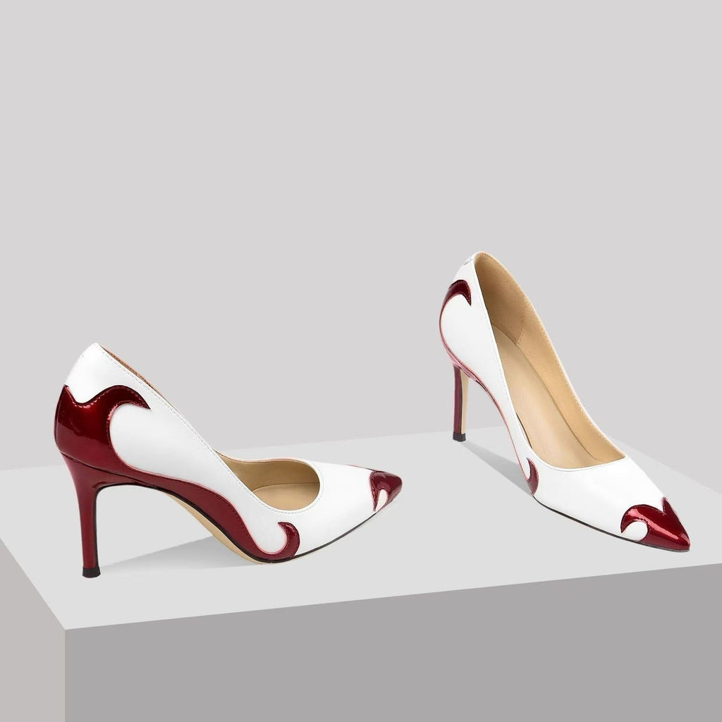 Marina Aitana | Zapatos de Tacón Stiletto Punta Fina Mujer Bicolor
