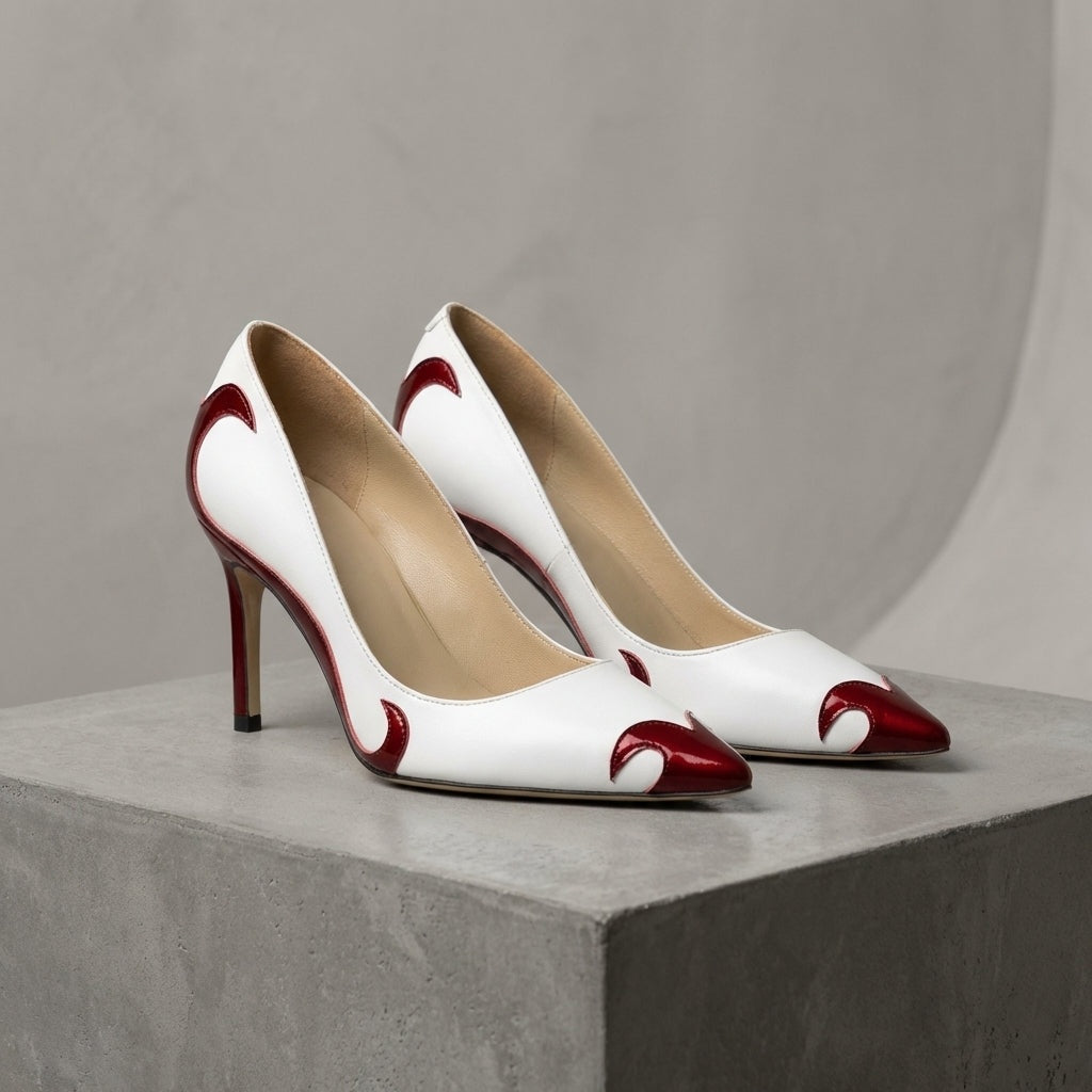 Marina Aitana | Zapatos de Tacón Stiletto Punta Fina Mujer Bicolor