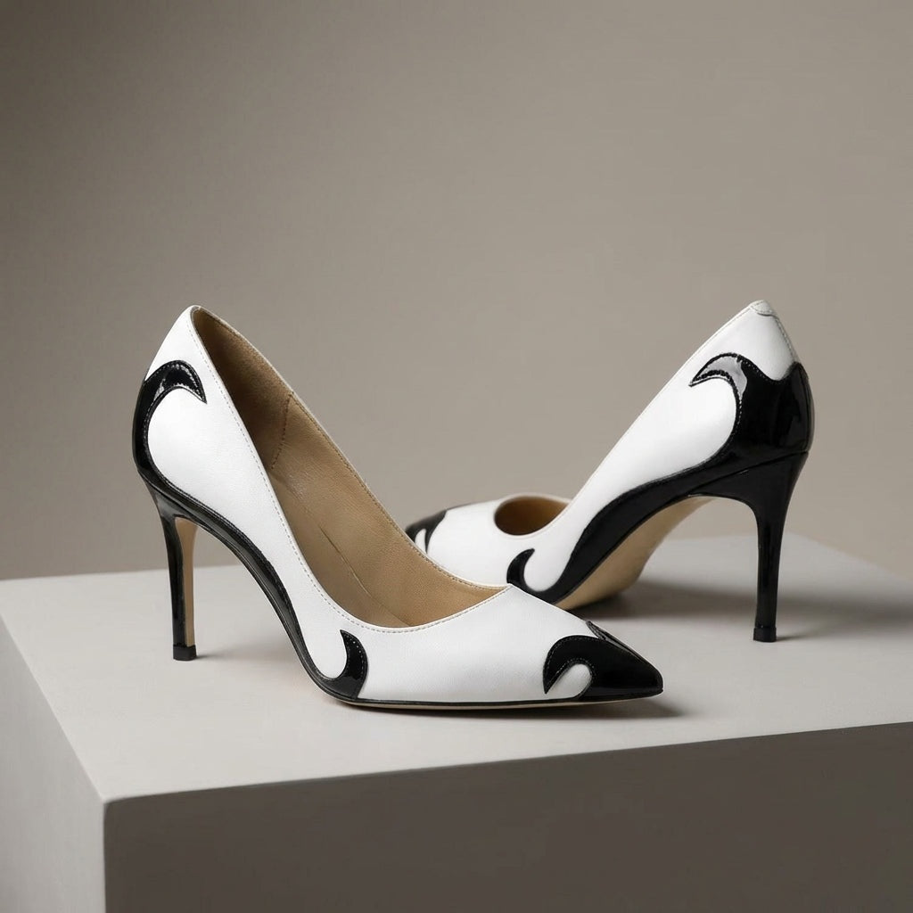 Marina Aitana | Zapatos de Tacón Stiletto Punta Fina Mujer Bicolor