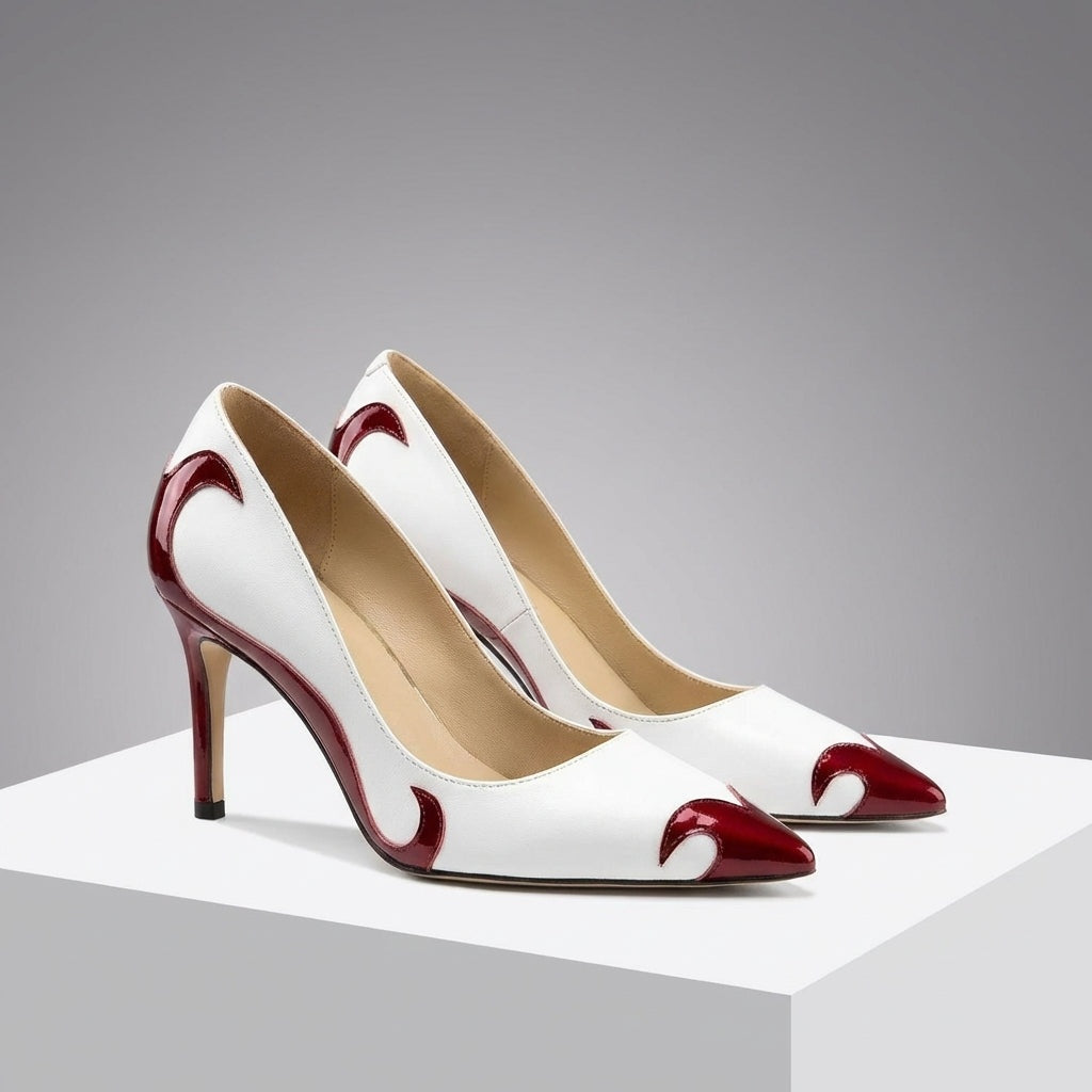 Marina Aitana | Zapatos de Tacón Stiletto Punta Fina Mujer Bicolor