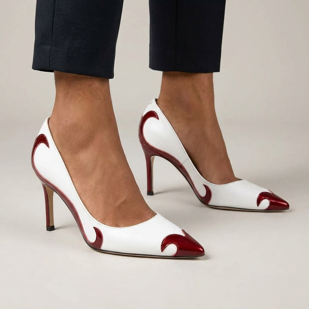 Marina Aitana | Zapatos de Tacón Stiletto Punta Fina Mujer Bicolor
