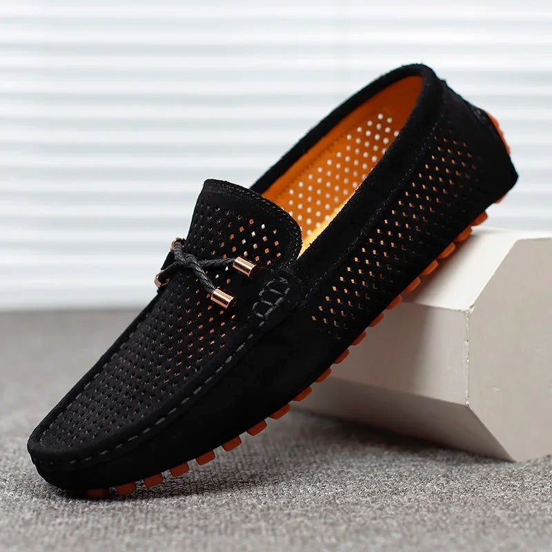 Aitor Arnau | Mocasines de Ante Perforado Hombre Sin Cordones
