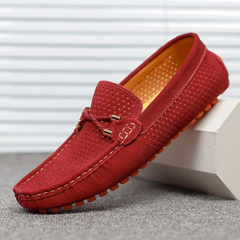 Aitor Arnau | Mocasines de Ante Perforado Hombre Sin Cordones