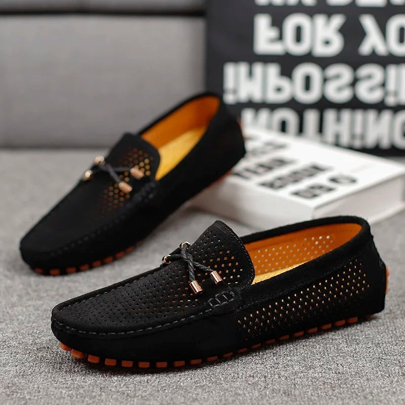 Aitor Arnau | Mocasines de Ante Perforado Hombre Sin Cordones