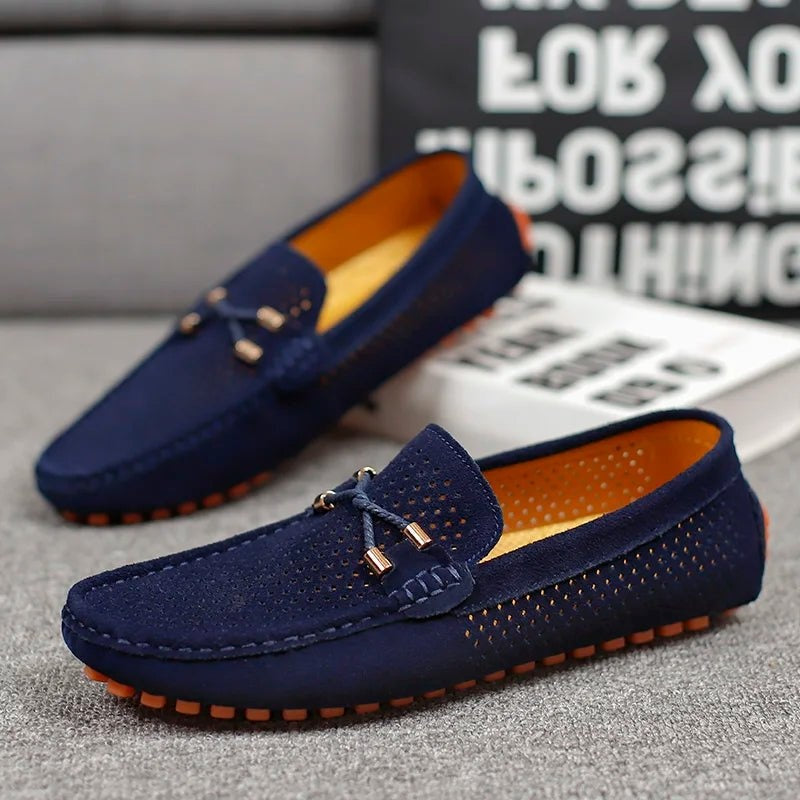 Aitor Arnau | Mocasines de Ante Perforado Hombre Sin Cordones