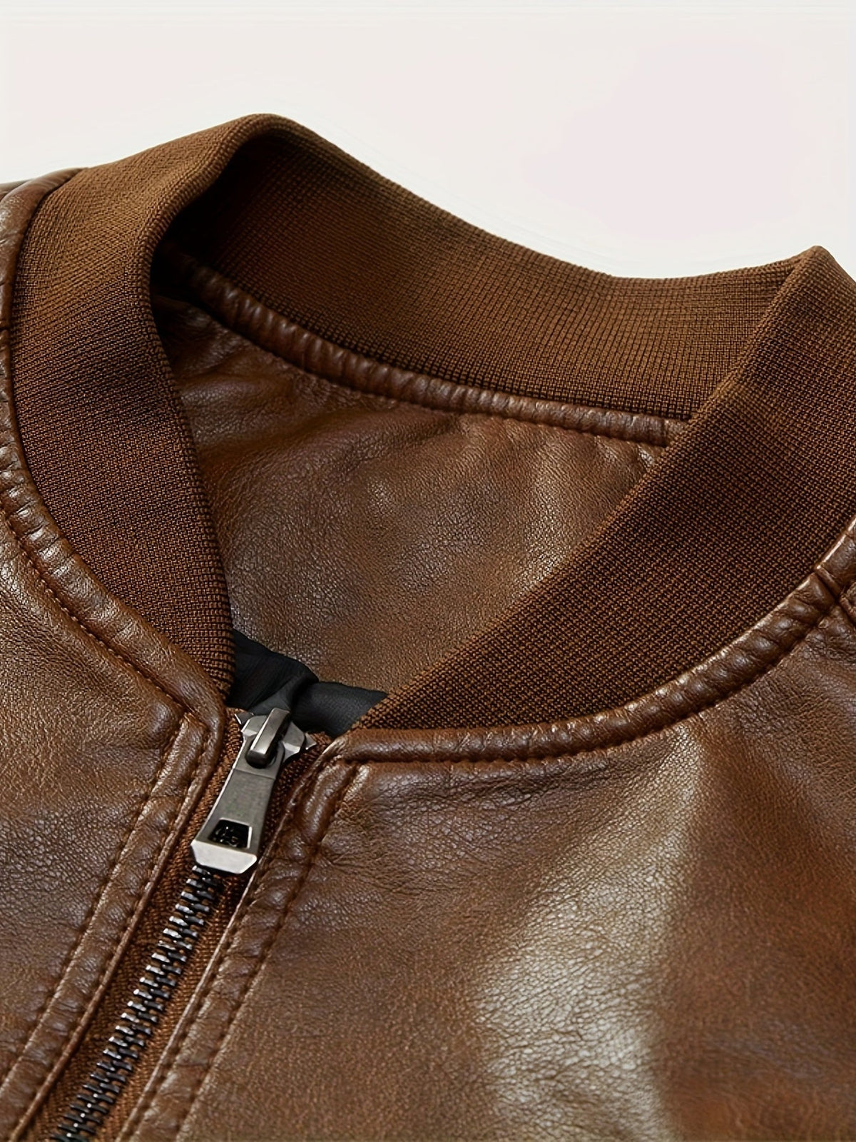 Diego Aitor | Cazadora Bomber de Cuero PU Hombre Cremallera