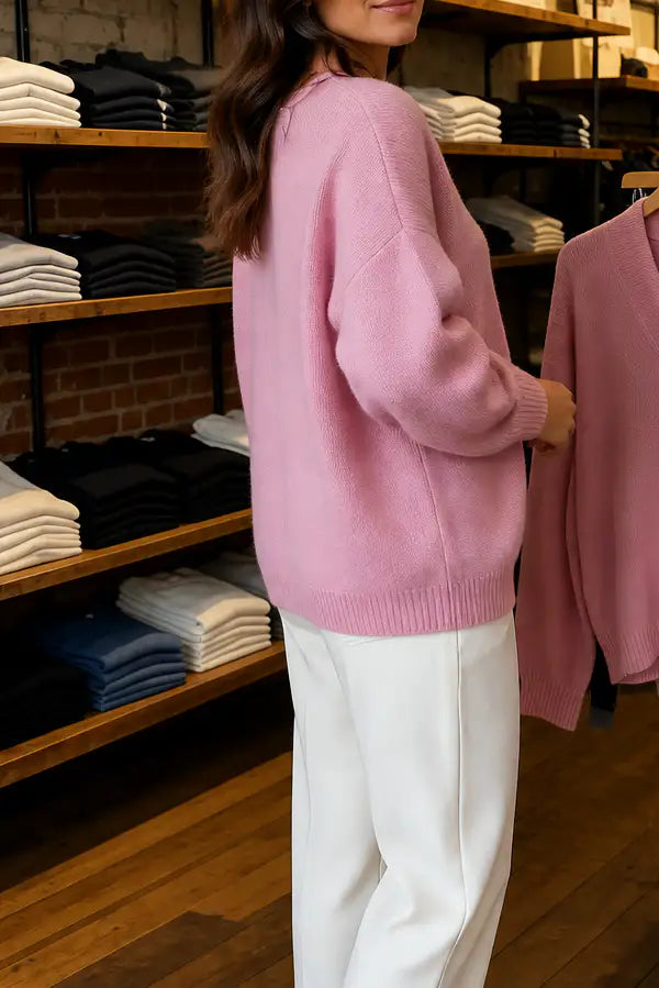 Aitana Sol | Jersey de Canalé con Cuello en Pico