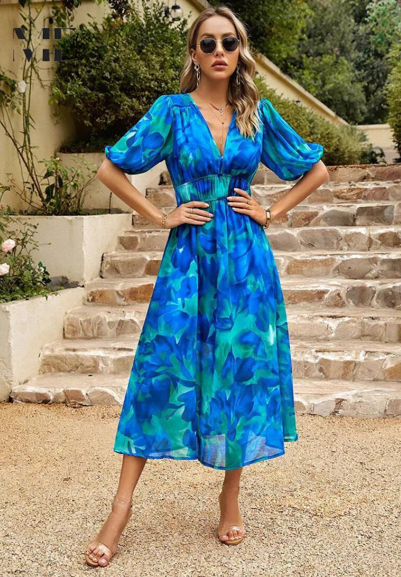 Nerea | Vestido Midi de Invitada Estampado Floral — imagen 4