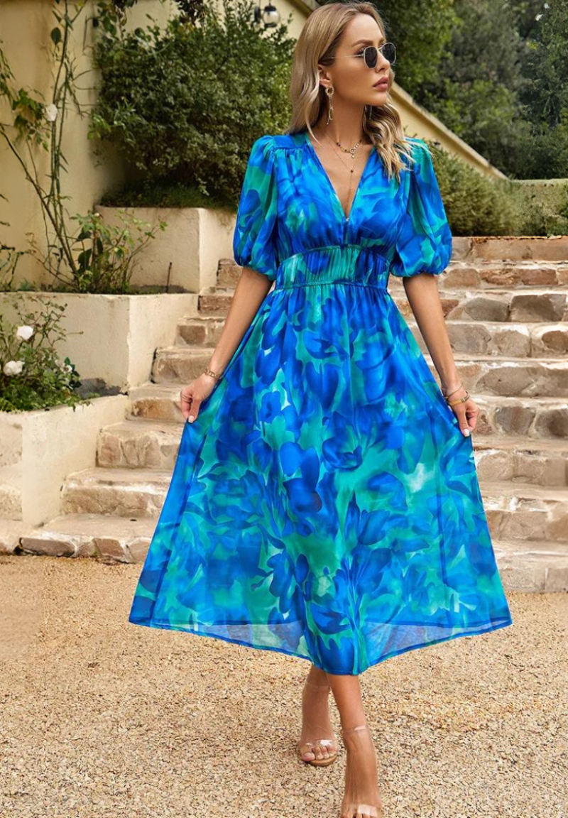 Nerea | Vestido Midi de Invitada Estampado Floral — imagen 5